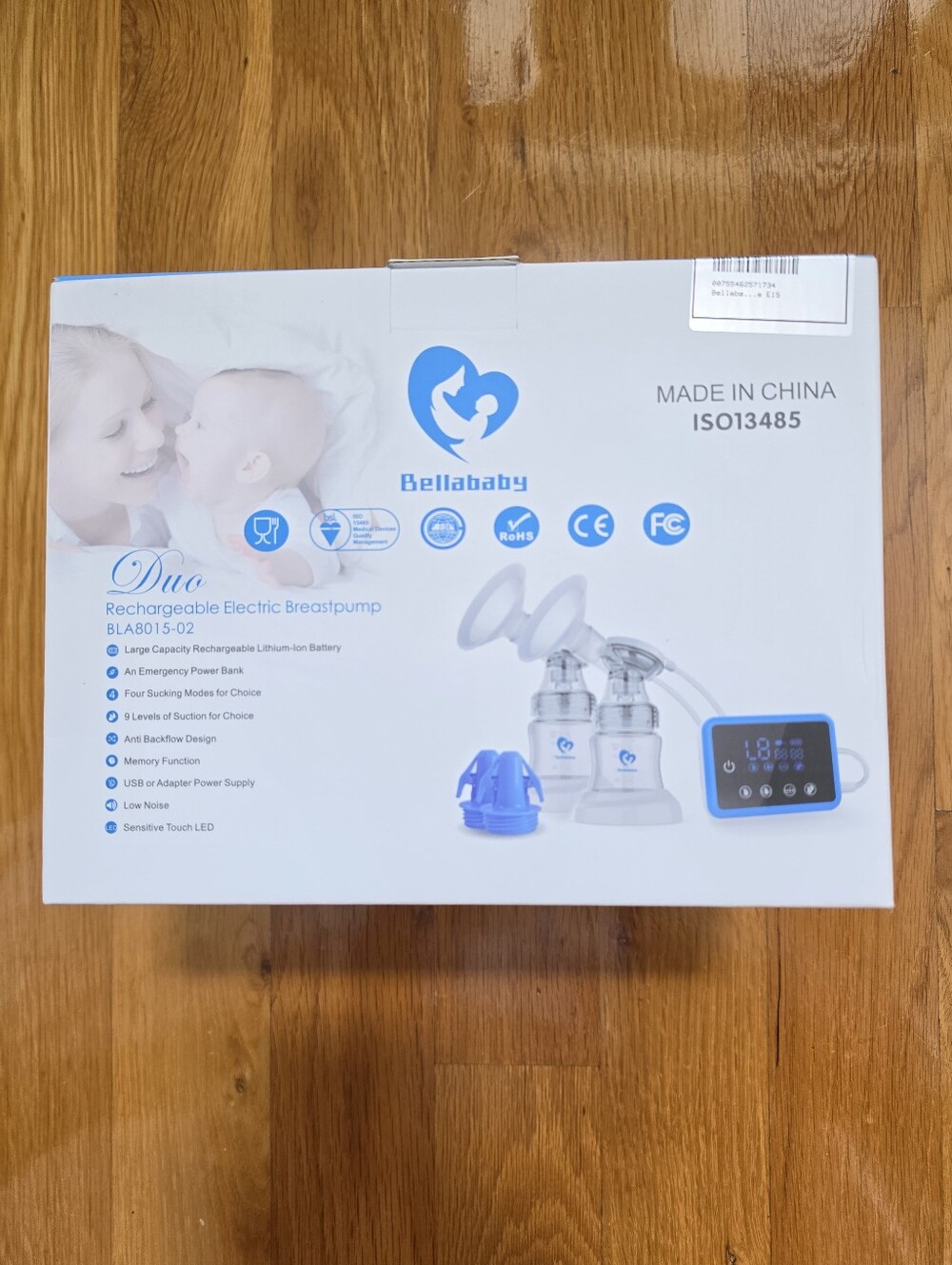 Bellababy Duo Rechargeable Electric Breastpump - White & Blue